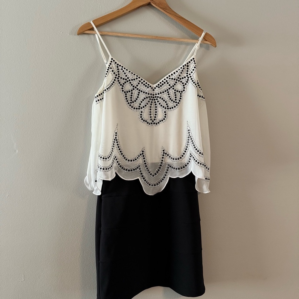 Ruby Rox Black and White Embellished Dress - Picture 3 of 10